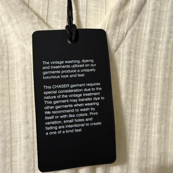 Chaser NWT Cream V-Neck Hoodie- S - Picture 5 of 6